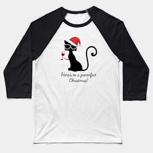 Here's to a Purrrfect Christmas Baseball T-Shirt